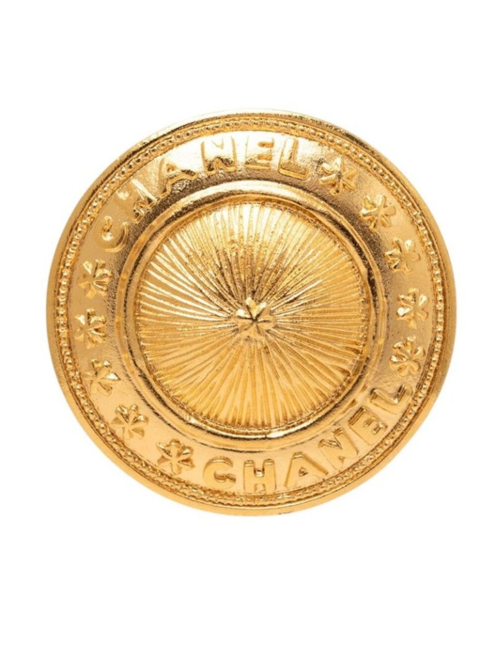 Chanel Logo Brooch Gold Plated